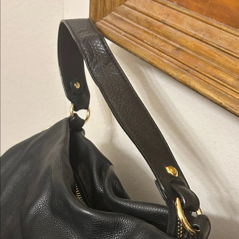 Michael Kors Black Hobo Bag with Gold Accents